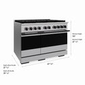 ZLINE Autograph Edition 48 in. 6.7 cu. ft. Marino Dual Fuel Range with 8 Burner DuoPro™ Cooktop and Dual Ovens in Stainless Steel and Matte Black Accents (PMDRZ-48-MB)