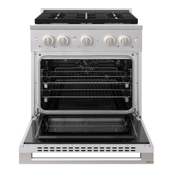 ZLINE 30 in. 4.2 cu. ft. Marino Gas Range with Convection Gas Oven in Stainless Steel with 4 Brass Burners (MGR-BR-30)