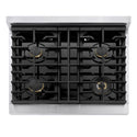 ZLINE 30 in. 4.2 cu. ft. Marino Gas Range with Convection Gas Oven in Stainless Steel with 4 Brass Burners (MGR-BR-30)