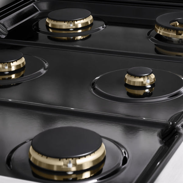 ZLINE 36 in. 5.2 cu. ft. Marino Gas Range with Convection Gas Oven in Stainless Steel with 6 Brass Burners (MGR-BR-36)