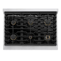 ZLINE 36 in. 5.2 cu. ft. Marino Gas Range with Convection Gas Oven in Stainless Steel with 6 Brass Burners (MGR-BR-36)