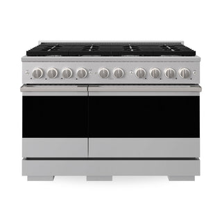 ZLINE 48 in. 6.7 cu. ft. Marino Double Oven Gas Range in Stainless Steel with 8 Brass Burners (MGR-BR-48)