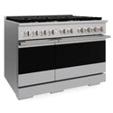 ZLINE 48 in. 6.7 cu. ft. Marino Double Oven Gas Range in Stainless Steel with 8 Brass Burners (MGR-BR-48)