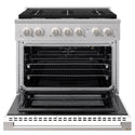 ZLINE 36 in. 5.2 cu. ft. Marino Gas Range with 6 Burner Cooktop and Convection Gas Oven in Stainless Steel with White Matte Door (MGR-WM-36)