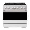 ZLINE 36 in. 5.2 cu. ft. Marino Gas Range with 6 Burner Cooktop and Convection Gas Oven in Stainless Steel with White Matte Door (MGR-WM-36)