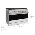 ZLINE 48 in. 6.7 cu. ft. Marino Double Oven Gas Range with 8 Burner Cooktop in Stainless Steel with White Matte Doors (MGR-WM-48)