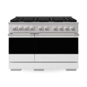 ZLINE 48 in. 6.7 cu. ft. Marino Double Oven Gas Range with 8 Burner Cooktop in Stainless Steel with White Matte Doors (MGR-WM-48)