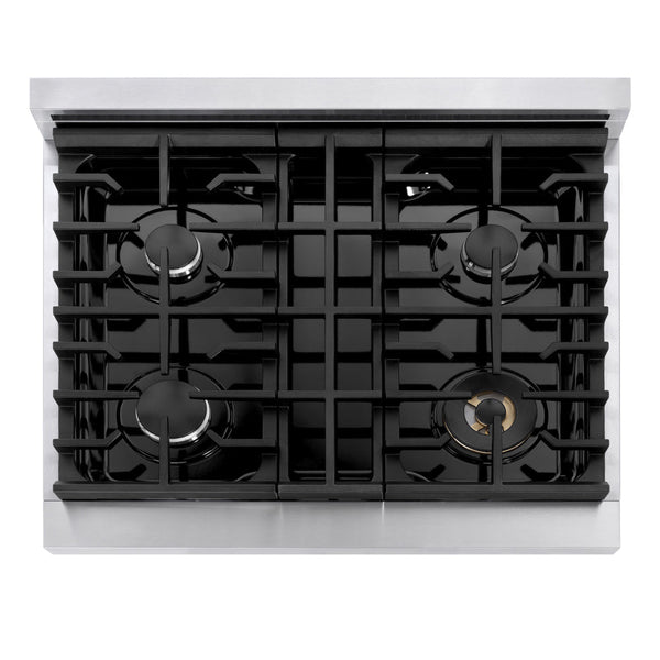 ZLINE 30 in. 4.2 cu. ft. Marino Gas Range with 4 Burner Cooktop and Convection Gas Oven in Stainless Steel (MGR30)