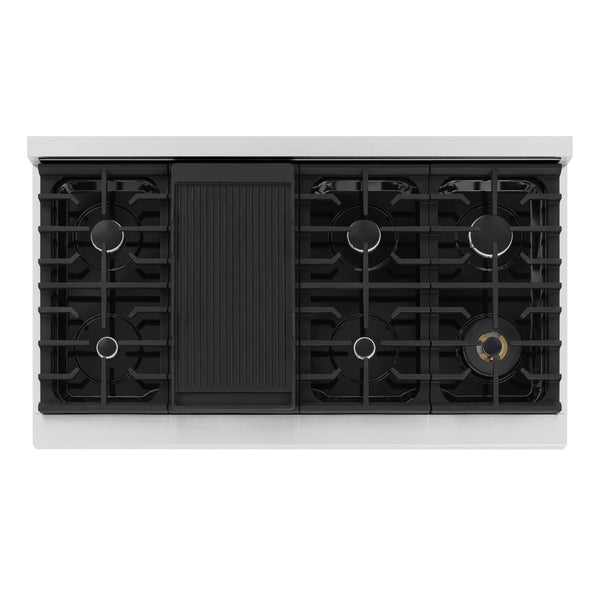 ZLINE 48 in. 6.7 cu. ft. Marino Double Oven Gas Range with 8 Burner Cooktop in Stainless Steel (MGR48)