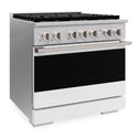 ZLINE 36 in. 5.2 cu. ft. Marino Gas Range with 6 Burner DuoPro™ Cooktop and Convection Gas Oven with White Matte Door (PMGR-WM-36)