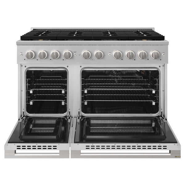 ZLINE 48 in. 6.7 cu. ft. Marino Gas Range with 8 Burner DuoPro™ Cooktop and Dual Ovens in Stainless Steel (PMGR48)