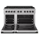 ZLINE Autograph Edition 48 in. 6.7 cu. ft. Marino Gas Range with 8 Burner DuoPro™ Cooktop and Dual Ovens in Stainless Steel and Matte Black Accents (PMGRZ-48-MB)