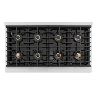 ZLINE Autograph Edition 48 in. 6.7 cu. ft. Marino Gas Range with 8 Burner DuoPro™ Cooktop and Dual Ovens in Stainless Steel and Matte Black Accents (PMGRZ-48-MB)