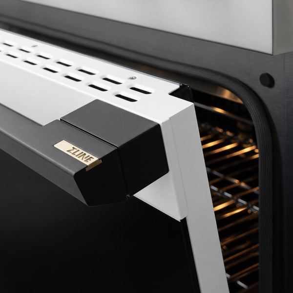 ZLINE Autograph Edition 36 in. 5.2 cu. ft. Marino Gas Range with 6 Burner DuoPro™ Cooktop and Convection Gas Oven with White Matte Door and Matte Black Accents (PMGRZ-WM-36-MB)