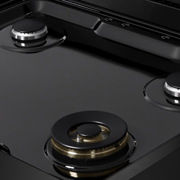 ZLINE 30 in. 4.2 cu. ft. Marino Dual Fuel Range with 4 Burner Gas Cooktop and Electric Convection Oven in Black Stainless Steel (MDRB-30)