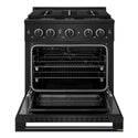 ZLINE 30 in. 4.2 cu. ft. Marino Dual Fuel Range with 4 Burner Gas Cooktop and Electric Convection Oven in Black Stainless Steel (MDRB-30)