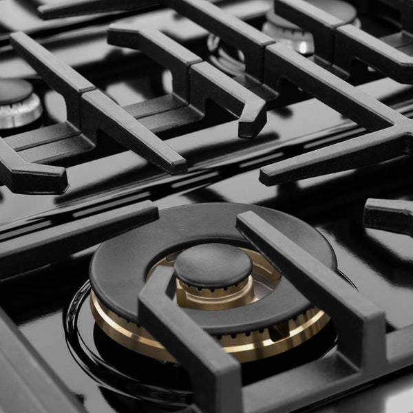 ZLINE 36 in. 5.2 cu. ft. Marino Dual Fuel Range with 6 Burner Gas Cooktop and Electric Convection Oven in Black Stainless Steel (MDRB-36)