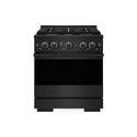 ZLINE 30 in. 4.2 cu. ft. Marino Dual Fuel Range with Gas Cooktop and Electric Convection Oven in Black Stainless Steel with 4 Brass Burners (MDRB-BR-30)
