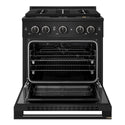 ZLINE 30 in. 4.2 cu. ft. Marino Dual Fuel Range with 4 Burner DuoPro™ Cooktop and Electric Convection Oven in Black Stainless Steel (PMDRB-30)