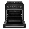ZLINE 30 in. 4.2 cu. ft. Marino Gas Range with 4 Burner Cooktop and Convection Gas Oven in Black Stainless Steel (MGRB-30)