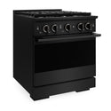 ZLINE 30 in. 4.2 cu. ft. Marino Gas Range with 4 Burner Cooktop and Convection Gas Oven in Black Stainless Steel (MGRB-30)