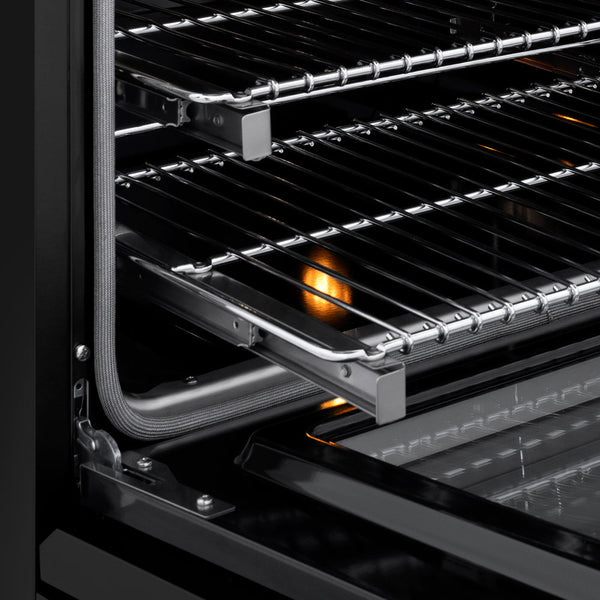 ZLINE 30 in. 4.2 cu. ft. Marino Gas Range with 4 Burner DuoPro™ Cooktop and Convection Gas Oven in Black Stainless Steel (PMGRB-30)