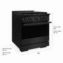 ZLINE 30 in. 4.2 cu. ft. Marino Gas Range with 4 Burner DuoPro™ Cooktop and Convection Gas Oven in Black Stainless Steel (PMGRB-30)
