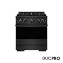 ZLINE 30 in. 4.2 cu. ft. Marino Gas Range with 4 Burner DuoPro™ Cooktop and Convection Gas Oven in Black Stainless Steel (PMGRB-30)