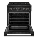 ZLINE 30 in. 4.2 cu. ft. Marino Gas Range with 4 Burner DuoPro™ Cooktop and Convection Gas Oven in Black Stainless Steel (PMGRB-30)