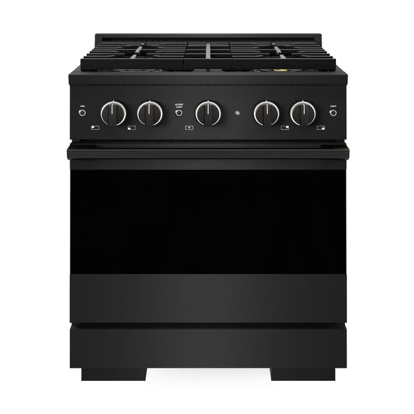 ZLINE 30 in. 4.2 cu. ft. Marino Gas Range with 4 Burner DuoPro™ Cooktop and Convection Gas Oven in Black Stainless Steel (PMGRB-30)