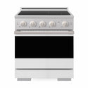 ZLINE 30 in. 4.2 cu. ft. Marino Induction Range with 4 Element Cooktop and Electric Convection Oven in Stainless Steel with White Matte Door (MINR-WM-30)