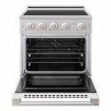 ZLINE 30 in. 4.2 cu. ft. Marino Induction Range with 4 Element Cooktop and Electric Convection Oven in Stainless Steel with White Matte Door (MINR-WM-30)