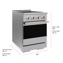 ZLINE 24 in. 3.2 cu. ft. Marino Induction Range with 3 Element Cooktop and Electric Convection Oven in Stainless Steel (MINR24)