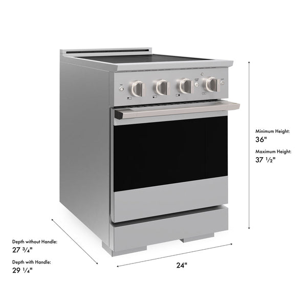 ZLINE 30 in. 4.2 cu. ft. Marino Induction Range with 4 Element Cooktop and Electric Convection Oven in Stainless Steel (MINR30)