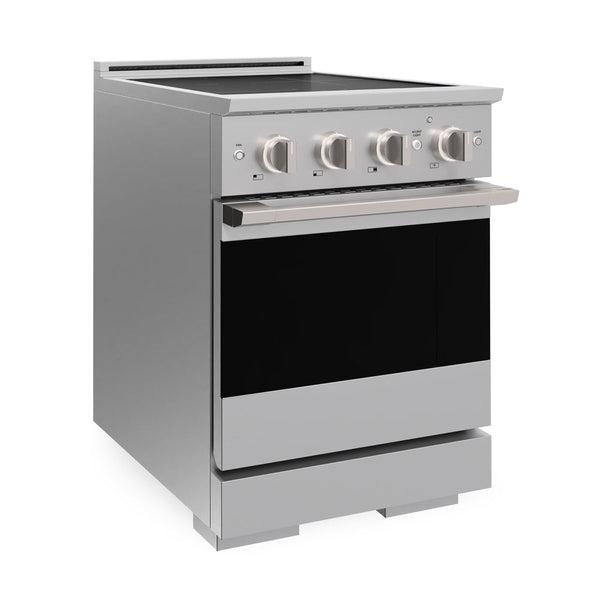 ZLINE 24 in. 3.2 cu. ft. Marino Induction Range with 3 Element Cooktop and Electric Convection Oven in Stainless Steel (MINR24)