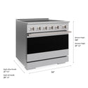 ZLINE 36 in. 5.2 cu. ft. Marino Induction Range with 5 Element Cooktop and Electric Convection Oven in Stainless Steel (MINR36)