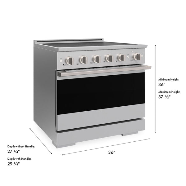 ZLINE 36 in. 5.2 cu. ft. Marino Induction Range with 5 Element Cooktop and Electric Convection Oven in Stainless Steel (MINR36)