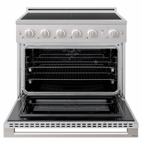 ZLINE 36 in. 5.2 cu. ft. Marino Induction Range with 5 Element Cooktop and Electric Convection Oven in Stainless Steel (MINR36)