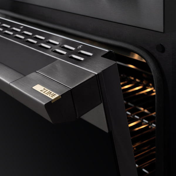 ZLINE 24 in. 3.2 cu. ft. Marino Induction Range with 3 Element Cooktop and Electric Convection Oven in Black Stainless Steel (MINRB-24)