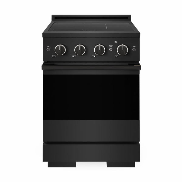 ZLINE 24 in. 3.2 cu. ft. Marino Induction Range with 3 Element Cooktop and Electric Convection Oven in Black Stainless Steel (MINRB-24)