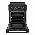 ZLINE 24 in. 3.2 cu. ft. Marino Induction Range with 3 Element Cooktop and Electric Convection Oven in Black Stainless Steel (MINRB-24)
