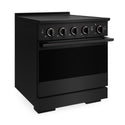 ZLINE 30 in. 4.2 cu. ft. Marino Induction Range with 4 Element Cooktop and Electric Convection Oven in Black Stainless Steel (MINRB-30)