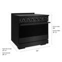 ZLINE 36 in. 5.2 cu. ft. Marino Induction Range with 5 Element Cooktop and Electric Convection Oven in Black Stainless Steel (MINRB-36)