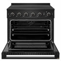 ZLINE 36 in. 5.2 cu. ft. Marino Induction Range with 5 Element Cooktop and Electric Convection Oven in Black Stainless Steel (MINRB-36)