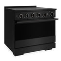 ZLINE 36 in. 5.2 cu. ft. Marino Induction Range with 5 Element Cooktop and Electric Convection Oven in Black Stainless Steel (MINRB-36)