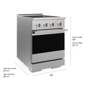 ZLINE 24 in. 3.2 cu. ft. Marino Induction Range with 3 Element Cooktop and Electric Convection Oven in Satin Stainless Steel (MINRS-24)