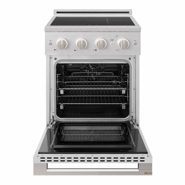 ZLINE 24 in. 3.2 cu. ft. Marino Induction Range with 3 Element Cooktop and Electric Convection Oven in Satin Stainless Steel (MINRS-24)