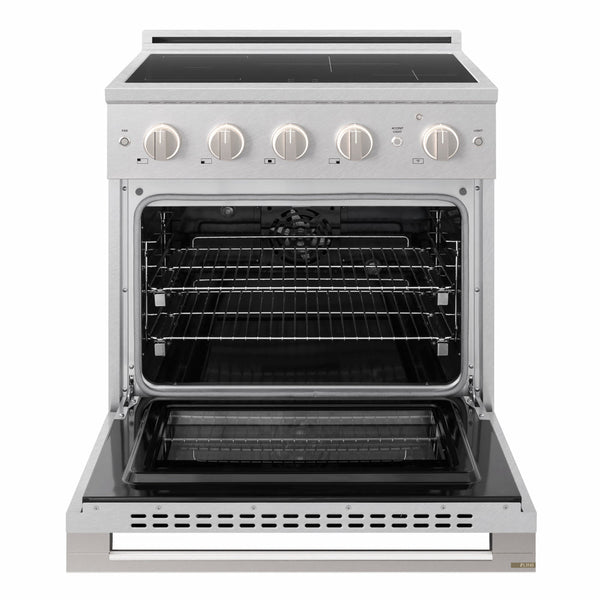 ZLINE 30 in. 4.2 cu. ft. Marino Induction Range with 4 Element Cooktop and Electric Convection Oven in Satin Stainless Steel (MINRS-30)