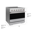 ZLINE 36 in. 5.2 cu. ft. Marino Induction Range with 5 Element Cooktop and Electric Convection Oven in Satin Stainless Steel (MINRS-36)