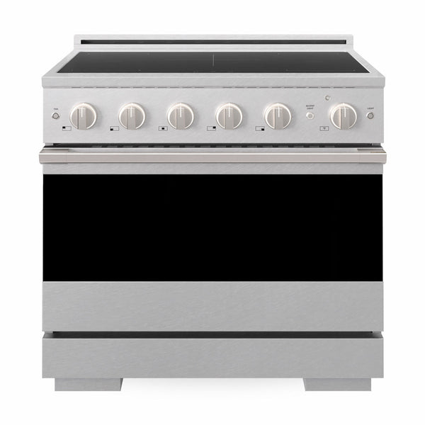 ZLINE 36 in. 5.2 cu. ft. Marino Induction Range with 5 Element Cooktop and Electric Convection Oven in Satin Stainless Steel (MINRS-36)